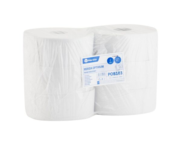 Papier toaletowy MERIDA OPTIMUM, BIAŁY średnica 23 cm, długość 210 m, dwuwarstwowy, zgrzewka 6 szt. Papier toaletowy MERIDA OPTIMUM, BIAŁY średnica 23 cm, długość 210 m, dwuwarstwowy, zgrzewka 6 szt.