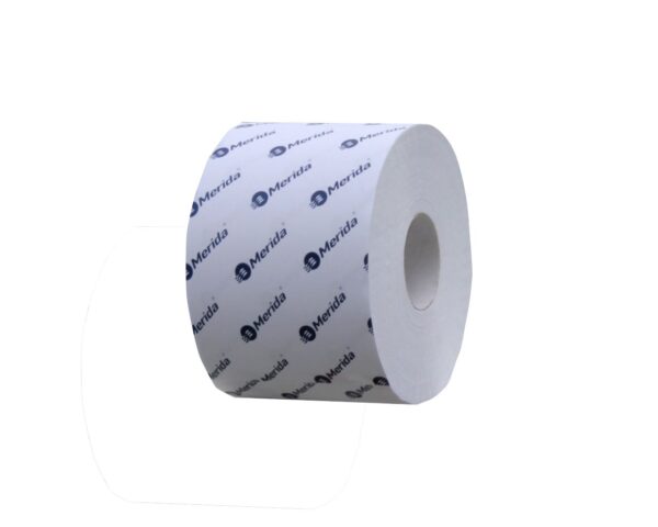 Papier toaletowy MERIDA OPTIMUM biały 13,5 cm, worek 18 szt., śr. 13,5 cm, dł. 68 m, 2-warstwowy Papier toaletowy MERIDA OPTIMUM biały 13,5 cm, worek 18 szt., śr. 13,5 cm, dł. 68 m, 2-warstwowy