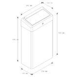 Kosz z uchylną pokrywą MERIDA STELLA, 27 l, STAL POLEROWANA