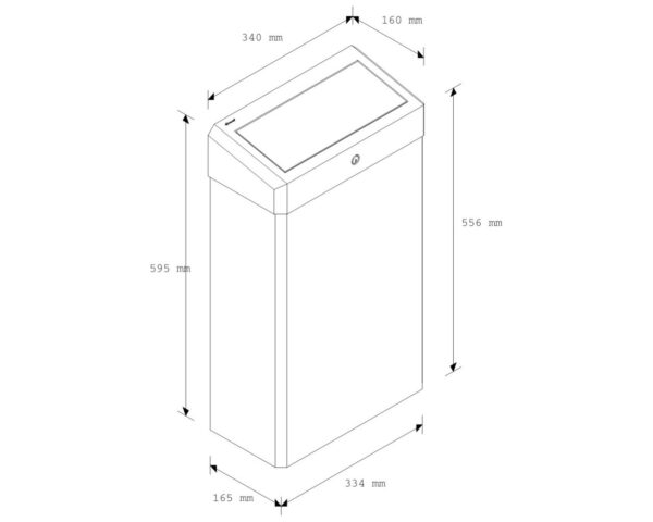 Kosz z uchylną pokrywą MERIDA STELLA, 27 l, STAL POLEROWANA Kosz z uchylną pokrywą MERIDA STELLA, 27 l, STAL POLEROWANA