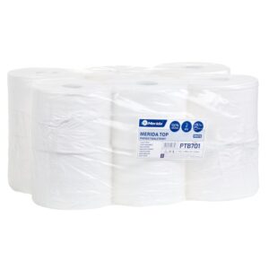 Papier toaletowy TOP BIAŁY 900, średnica 18,1 cm, długość 180 m, dwuwarstwowy, opakowanie 12 szt.