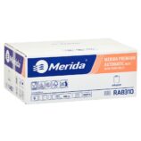 Ręczniki papierowe w roli z adaptorem MERIDA PREMIUM AUTOMATIC MAXI, białe, trzywarstwowe, długość 100 m, karton 6 rolek