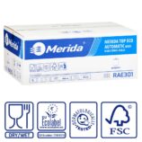 Ręczniki papierowe w roli z adaptorem MERIDA TOP EKO AUTOMATIC MAXI, piaskowe, dwuwarstwowe, długość 150 m, karton 6 rolek