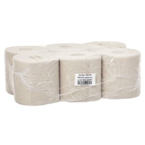 Ręczniki papierowe w roli MERIDA ECONOMY MAXI, szare, jednowarstwowe, długość 140 m, opakowanie 6 rolek