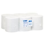 Ręczniki papierowe w roli MERIDA KLASIK MAXI, białe, jednowarstwowe, długość 320 m, opakowanie 6 rolek