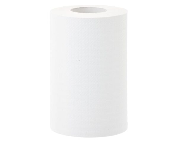 Ręczniki papierowe w roli MERIDA KLASIK MINI, białe, jednowarstwowe, długość 116 m, opakowanie 12 rolek Ręczniki papierowe w roli MERIDA KLASIK MINI, białe, jednowarstwowe, długość 116 m, opakowanie 12 rolek