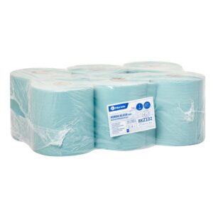 Ręczniki papierowe w roli MERIDA KLASIK MAXI, zielone, jednowarstwowe, długość 180 m, opakowanie 6 rolek