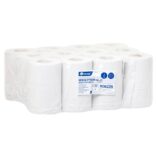 Ręczniki papierowe w roli MERIDA OPTIMUM MINI, białe, dwuwarstwowe, długość 60 m, opakowanie 12 rolek