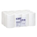 Ręczniki papierowe w roli MERIDA PREMIUM MINI, białe, trzywarstwowe, długość 44 m, opakowanie 12 rolek