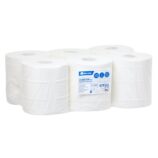 Ręczniki papierowe w roli MERIDA TOP MAXI, białe, dwuwarstwowe, długość 156 m, opakowanie 6 rolek