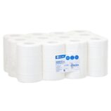 Ręczniki papierowe w roli MERIDA TOP MINI, białe, dwuwarstwowe, długość 70 m, opakowanie 12 rolek