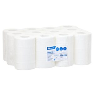 Ręczniki papierowe w roli MERIDA TOP MINI, białe, dwuwarstwowe, długość 70 m, opakowanie 12 rolek