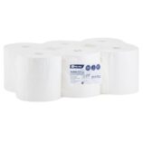 Ręczniki papierowe w roli MERIDA TOP CENTER PULL MAXI, białe, dwuwarstwowe, długość 180 m, opakowanie 6 rolek