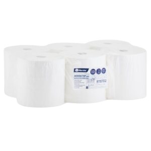 Ręczniki papierowe w roli MERIDA TOP CENTER PULL MAXI, białe, dwuwarstwowe, długość 180 m, opakowanie 6 rolek