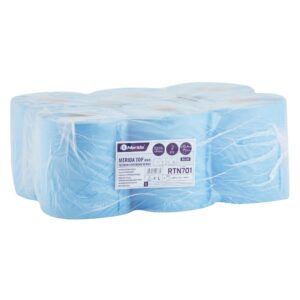 Ręczniki papierowe w roli MERIDA TOP CENTER PULL MAXI, niebieskie, dwuwarstwowe, długość 158 m, opakowanie 6 rolek