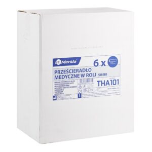 Prześcieradło medyczne w roli, celulozowe, dwuwarstwowe, szer. 50 cm, dł. 80 m, SUPER BIAŁE, karton 6 szt.