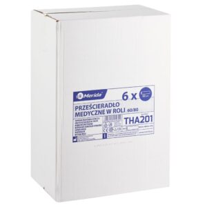 Prześcieradło medyczne w roli, celulozowe, dwuwarstwowe, szer. 60 cm, dł. 80 m, SUPER BIAŁE, karton 6 szt.
