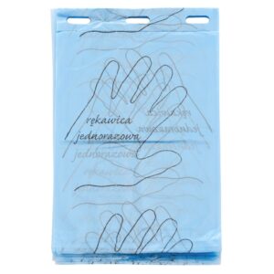 Rękawice - woreczki foliowe typu zrywka, 20 x 30 cm, 100 szt., niebieskie