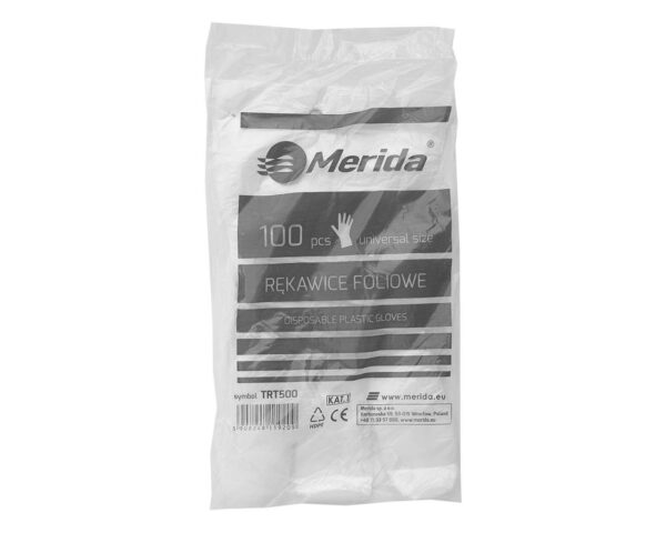 Rękawice foliowe bezbarwne zszyte 100 szt. Rękawice foliowe bezbarwne zszyte 100 szt.