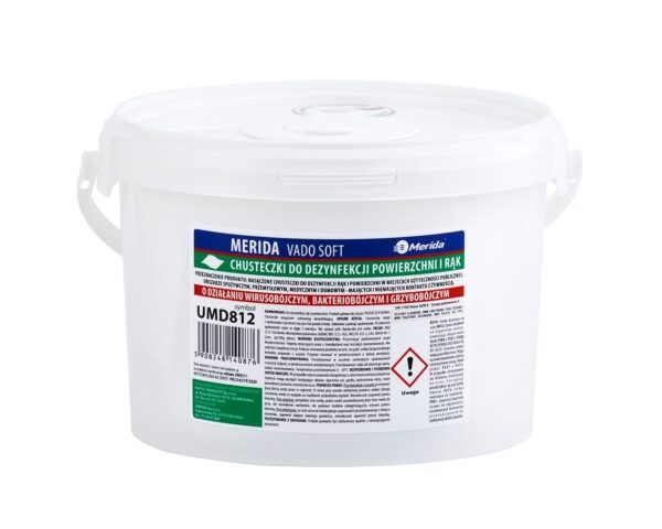 Chusteczki nasączone do dezynfekcji rąk i powierzchni MERIDA VADO SOFT, rola 44,5 m, 445 listków Chusteczki nasączone do dezynfekcji rąk i powierzchni MERIDA VADO SOFT, rola 44,5 m, 445 listków