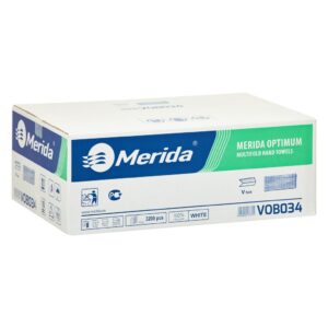 Ręczniki papierowe MERIDA OPTIMUM, białe, dwuwarstwowe, 3200 szt.