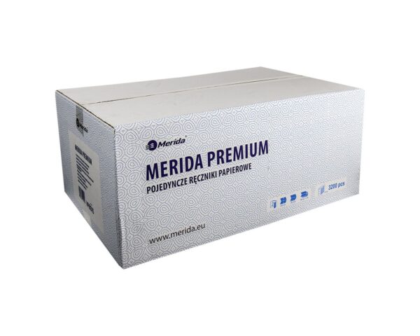 Ręczniki papierowe MERIDA PREMIUM, białe, dwuwarstwowe, 3200 szt. Ręczniki papierowe MERIDA PREMIUM, białe, dwuwarstwowe, 3200 szt.