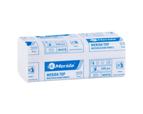 Ręczniki papierowe MERIDA TOP, białe, dwuwarstwowe, 3200 szt. (PZ15) Ręczniki papierowe MERIDA TOP, białe, dwuwarstwowe, 3200 szt. (PZ15)