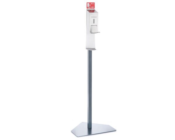 Stojak do dezynfekcji rąk z dozownikiem z przyciskiem łokciowym MERIDA STELLA Stojak do dezynfekcji rąk z dozownikiem z przyciskiem łokciowym MERIDA STELLA