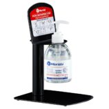 Stojak do dezynfekcji rąk blatowy MIKRO z żelem dezynfekcyjnym o zapachu róży MERIDA