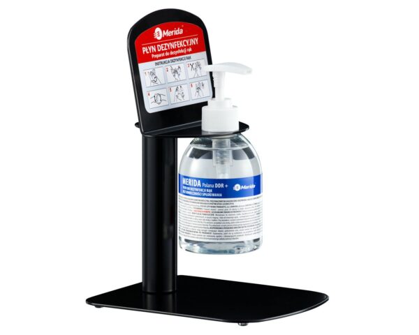 Stojak do dezynfekcji rąk blatowy MIKRO z płynem dezynfekcyjnym MERIDA POLANA DDR+ Stojak do dezynfekcji rąk blatowy MIKRO z płynem dezynfekcyjnym MERIDA POLANA DDR+