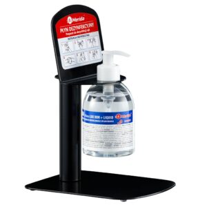 Stojak do dezynfekcji rąk blatowy MIKRO z płynem dezynfekcyjnym o zapachu róży MERIDA POLANA LUX DDR+ LIQUID