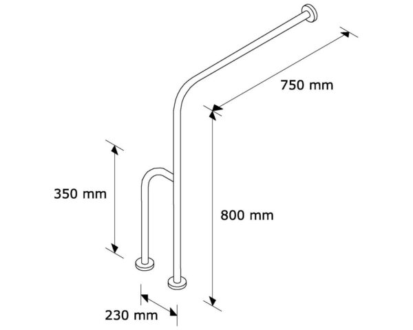 PORĘCZ PODŁOGOWO-ŚCIENNA, LEWA PORĘCZ PODŁOGOWO-ŚCIENNA, LEWA