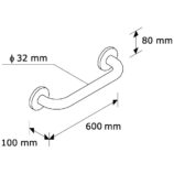 PORĘCZ PROSTA DŁUGOŚĆ 600 MM