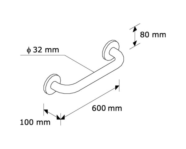 PORĘCZ PROSTA DŁUGOŚĆ 600 MM PORĘCZ PROSTA DŁUGOŚĆ 600 MM