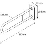PORĘCZ UCHYLNA ŁUKOWA 600 MM