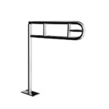 PORĘCZ UCHYLNA ŁUKOWA 600 MM, MONTOWANA DO PODŁOGI, Z UCHWYTEM NA PAPIER TOALETOWY