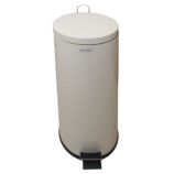 Kosz pedałowy KLASIK o poj. 30 l, metalowy, biały