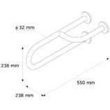 PORĘCZ UMYWALKOWA PRAWA 550 MM