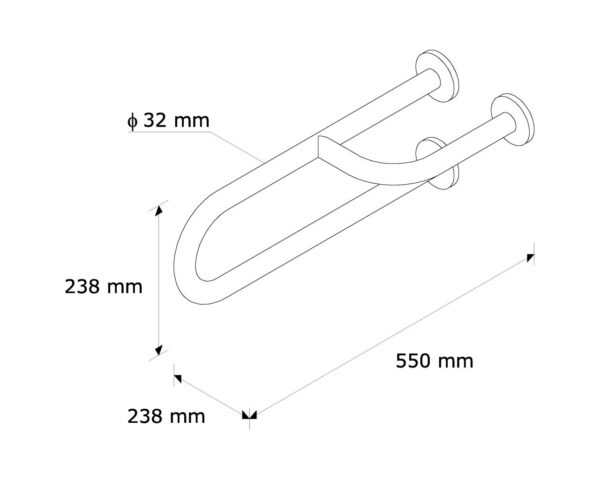 PORĘCZ UMYWALKOWA PRAWA 550 MM PORĘCZ UMYWALKOWA PRAWA 550 MM