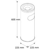 Stalowa popielnica nierdzewna z koszem o poj. 9 l, STAL MATOWA