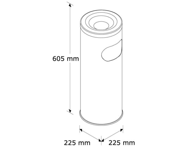 Stalowa popielnica nierdzewna z koszem o poj. 9 l, STAL MATOWA Stalowa popielnica nierdzewna z koszem o poj. 9 l, STAL MATOWA