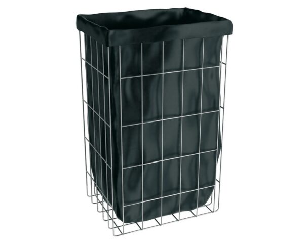 Kosz siatkowy stojący o poj. 47 l, wykonany z prętów ze stali nierdzewnej Kosz siatkowy stojący o poj. 47 l, wykonany z prętów ze stali nierdzewnej