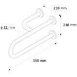 PORĘCZ UMYWALKOWA LEWA 550 MM