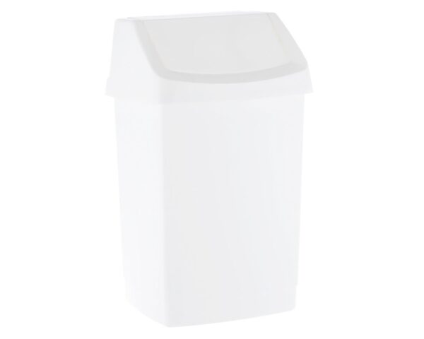 Kosz na odpady z uchylną pokrywą z tworzywa sztucznego o poj. 50 l, kolor BIAŁY Kosz na odpady z uchylną pokrywą z tworzywa sztucznego o poj. 50 l, kolor BIAŁY