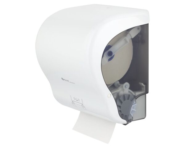 MERIDA LUX CUT mechaniczny podajnik ręczników papierowych w rolach MAXI BIAŁY MERIDA LUX CUT mechaniczny podajnik ręczników papierowych w rolach MAXI BIAŁY