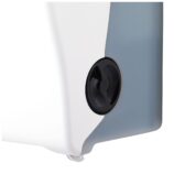 MERIDA SOLID CUT mechaniczny podajnik ręczników papierowych w rolach AUTOMATIC MAXI, front pełen biały - mat, tył transparentny jasny - mat