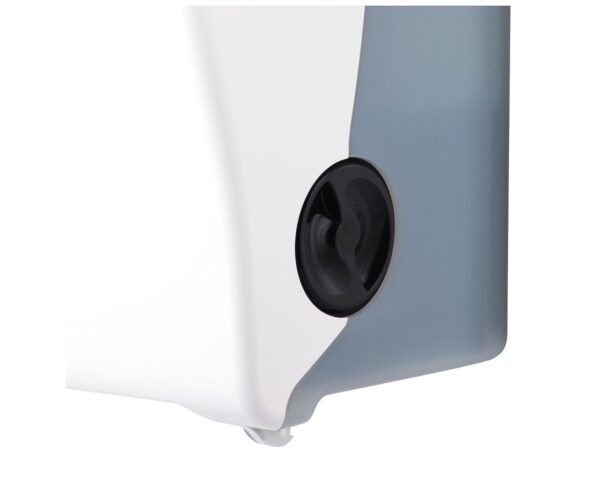 MERIDA SOLID CUT mechaniczny podajnik ręczników papierowych w rolach AUTOMATIC MAXI, front pełen biały - mat, tył transparentny jasny - mat MERIDA SOLID CUT mechaniczny podajnik ręczników papierowych w rolach AUTOMATIC MAXI, front pełen biały - mat, tył transparentny jasny - mat