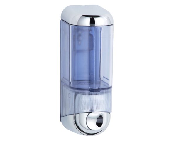 Dozownik mydła w płynie MINI pojemność zbiornika 170 ml, z tworzywa, srebrny Dozownik mydła w płynie MINI pojemność zbiornika 170 ml, z tworzywa, srebrny