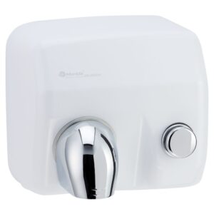 Elektryczna suszarka do rąk SANIFLOW PLUS z przyciskiem - obudowa metalowa, BIAŁA