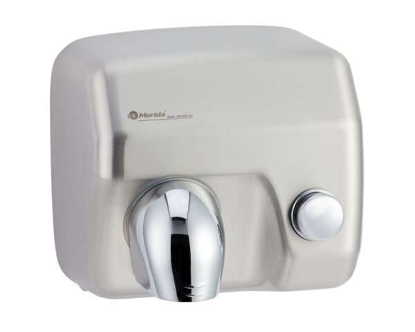 Elektryczna suszarka do rąk SANIFLOW PLUS z przyciskiem - obudowa metalowa , STAL MATOWA Elektryczna suszarka do rąk SANIFLOW PLUS z przyciskiem - obudowa metalowa , STAL MATOWA